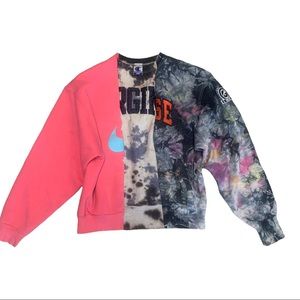 Patchwork tie dye reworked sweatshirt
